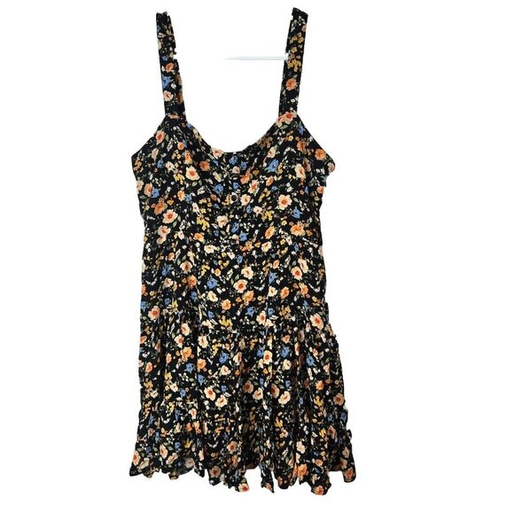 Forever 21 Floral Dress Fit & Flare Mini Size Large Lined Ditsy Floral Summer 1B - Picture 1 of 12